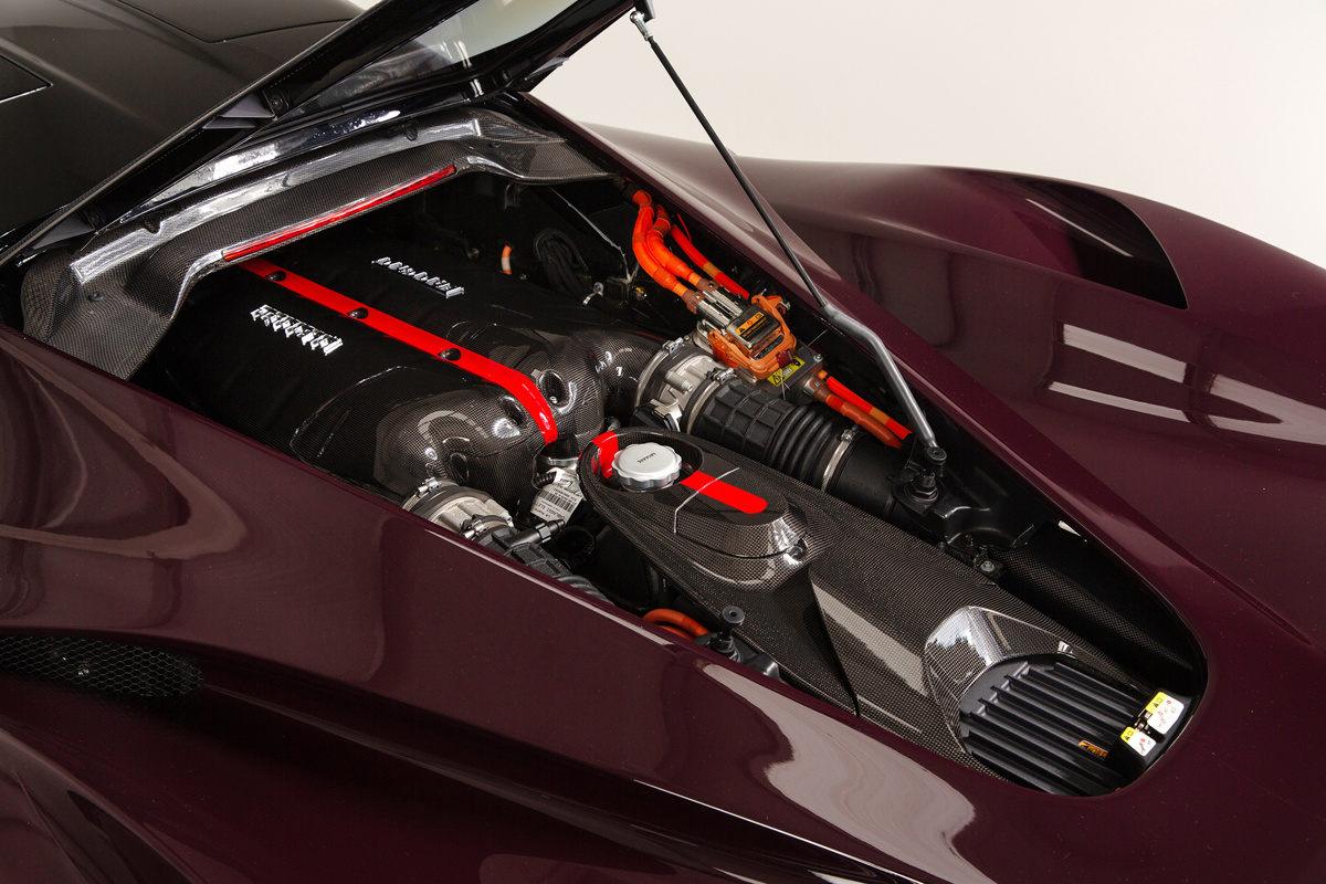 Engine of 2016 Ferrari LaFerrari offered at RM Sotheby's London live Auction 2021